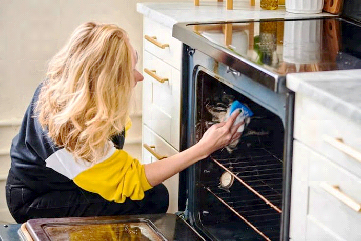 oven cleaner in kitchen