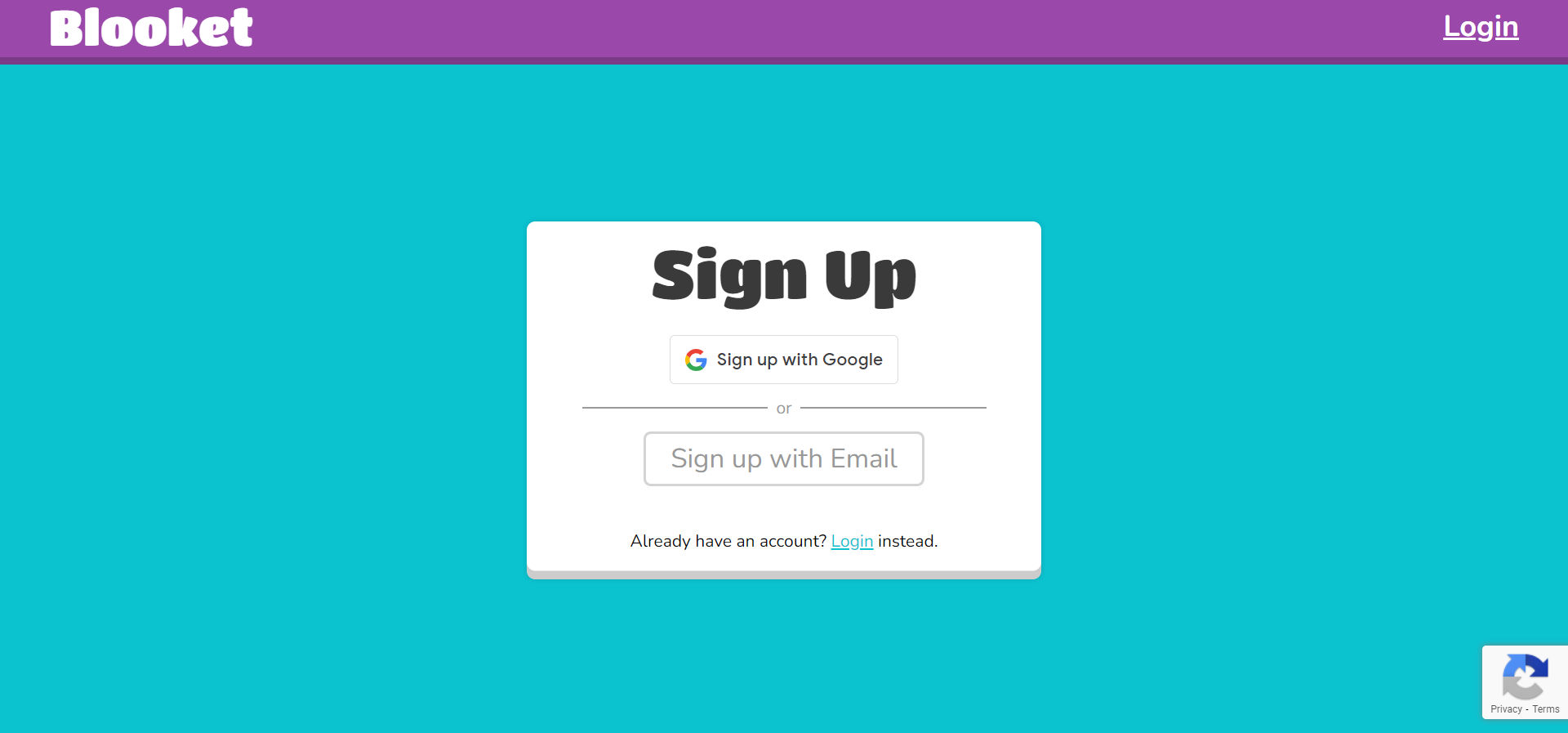 signup options