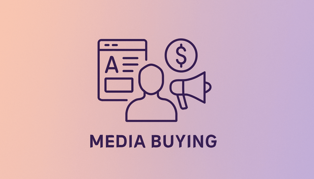 minimalist graphic representing media buying strategies for business growth